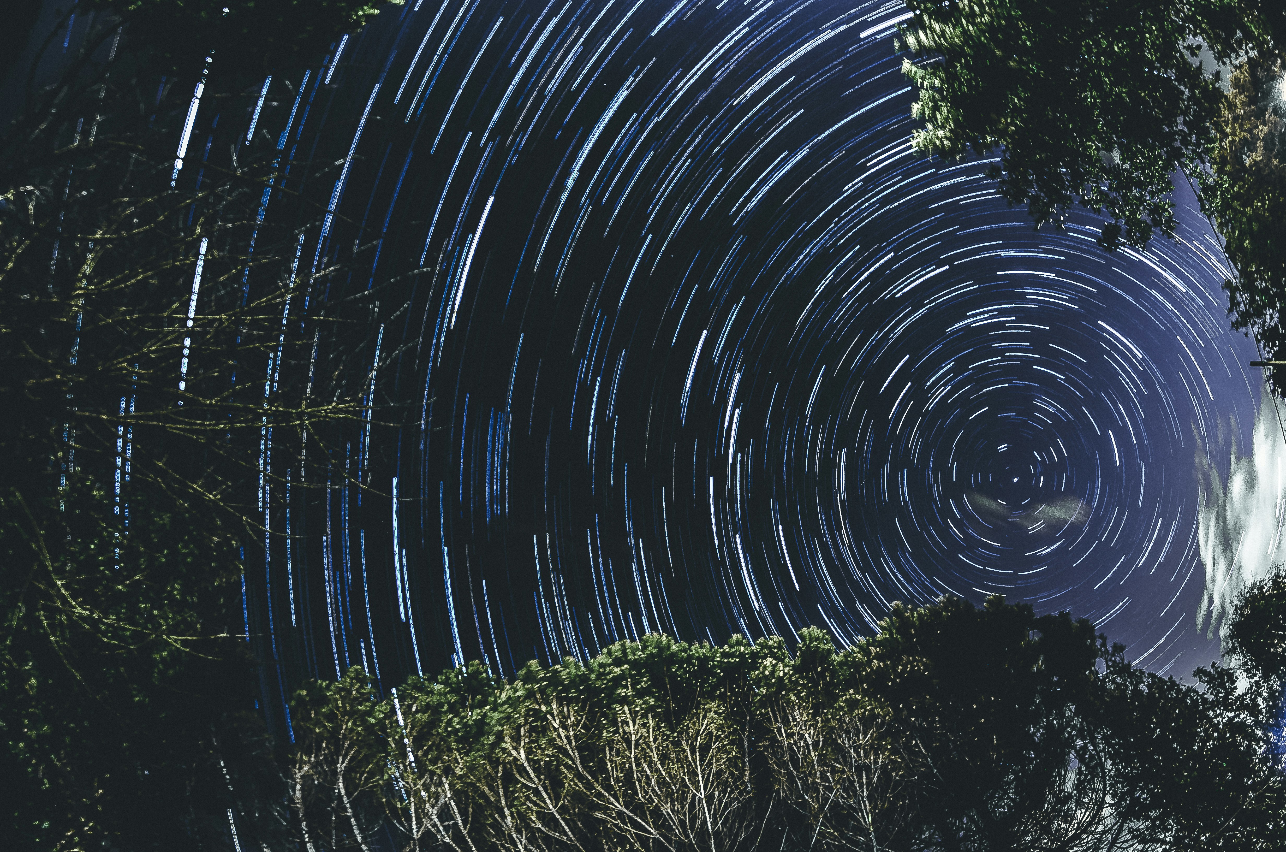 time lapse photography of stars